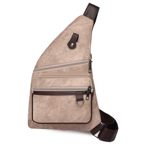 Fiorky Anti-Diebstahl-Brusttasche, multifunktionale Gürteltasche, große Kapazität, PU, ​​Anti-Diebstahl-Umhängetasche, wasserdicht, mehrere Taschen for Outdoor-Reisen (Khaki) von Fiorky