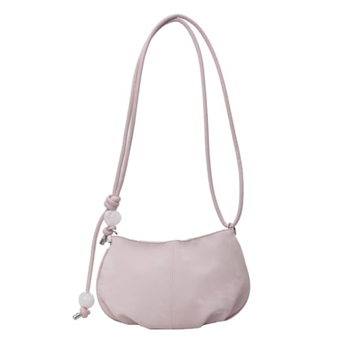 Fiorky Damen-Einkaufstasche, einfache Tragetasche, großes Fassungsvermögen, PU-Unterarmtasche, lässige Clutch-Handtasche, Reißverschluss mit Perle for Outdoor-Reisen (lila) von Fiorky