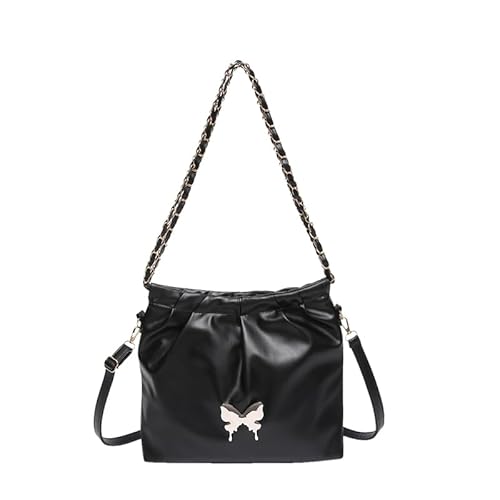 Fiorky Damen-Handtasche mit Griff oben, Schmetterlings-Umhängetasche, PU-Leder, Eimertasche mit verstellbarem Riemen, Schultertasche, trendige Umhängetasche für Frauen, Shopping, Party von Fiorky