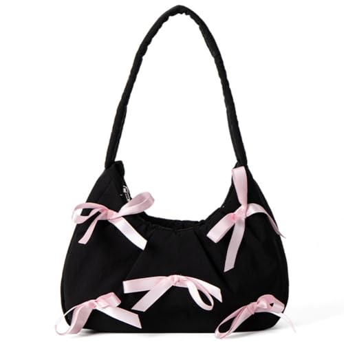 Fiorky Damen-Handtasche mit Griff oben, kleine Unterarmtasche mit Schleife, modische Schultertasche mit Reißverschluss, Reise-Unterarmhandtasche, Mädchen-Outdoor-Tagestasche for Arbeit von Fiorky