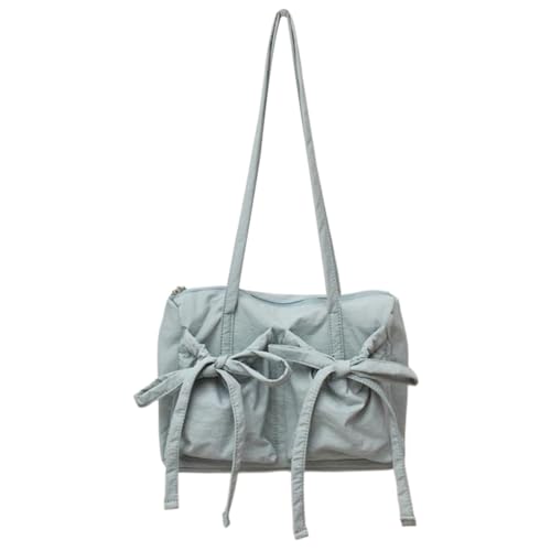 Fiorky Damen-Tragetaschen, Umhängetasche, niedliche Umhängetasche mit Schleife, lässige Tragetasche mit Reißverschluss, einfarbig, Schultertasche,Mädchen,Outdoor-Tagestasche, Einkaufstaschen von Fiorky