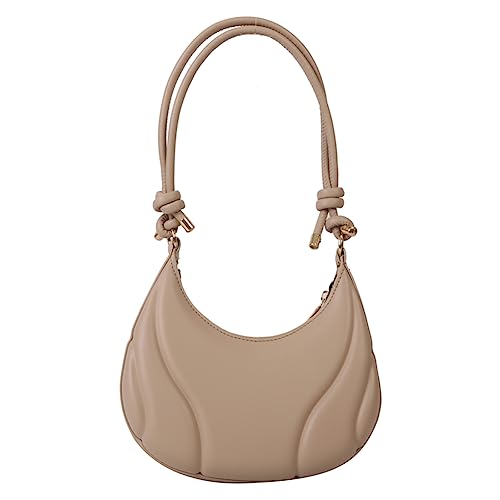 Fiorky Damen-Umhängetasche, luxuriöse Designer-PU-Umhängetasche, große Kapazität, Unterarmtasche, einfarbig, Sattel, einfache weibliche Pendler-Handtasche for Büro, Reisen (Khaki) von Fiorky