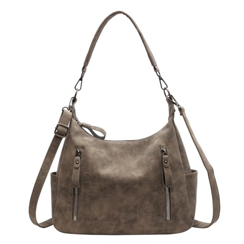 Fiorky Damen-Umhängetasche mit großem Fassungsvermögen, stilvolle PU-Arbeitstasche mit mehreren Taschen, minimalistische Hobo-Tasche, weich, for Einkaufen, Arbeit, täglichen Gebrauch, for Sc von Fiorky