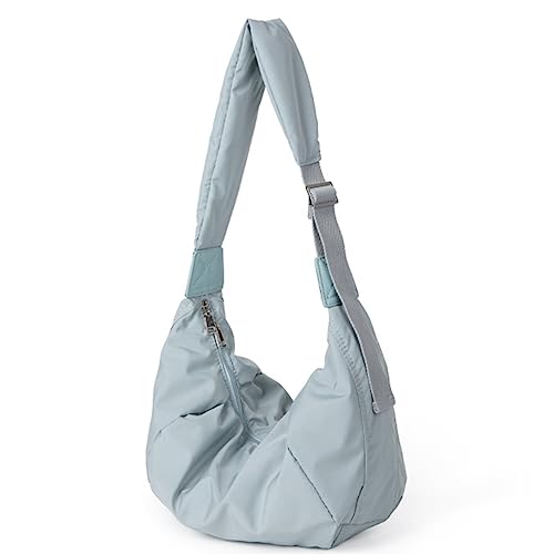 Fiorky Damen-Umhängetasche mit verstellbaren Schultergurten, lässiges Nylon-Handtaschen-Set, modische Knödeltasche, vielseitige solide Damen-Tragetasche, Arbeitstasche (blau) von Fiorky