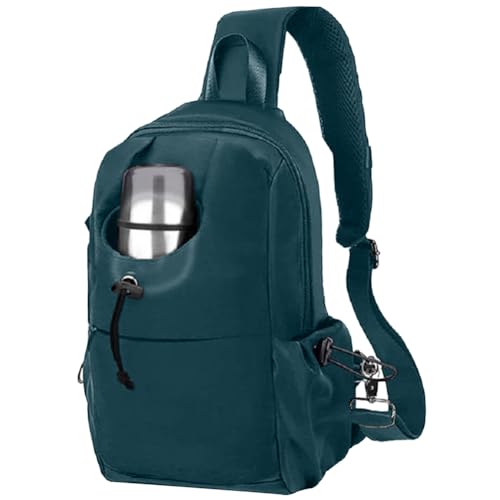 Fiorky Einfache Umhängetasche for Herren, große Kapazität, leichte Umhängetasche, multifunktionale Sport-Gürteltasche for Reisen, Wandern, Outdoor-Sportarten (Pfauenblau) von Fiorky