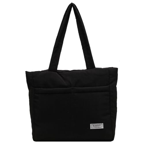 Fiorky Gepolsterte Umhängetasche for Damen, vielseitige, bauschige Satchel-Tasche, leichte Daunen-Hobo-Tasche, mehrere Taschen, Herbst-/Winter-Geldbörse (schwarz) von Fiorky