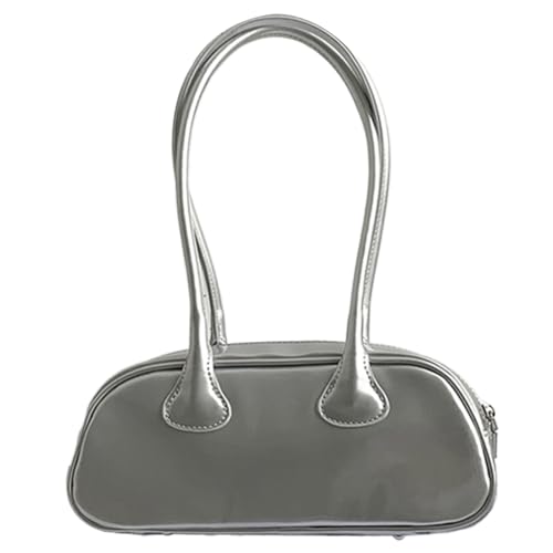 Fiorky Lackleder-Umhängetasche for Damen, elegante Tragetasche, kleine Handtasche mit Griff oben, minimalistische Clutch, Hobo-Tasche, Satchel von Fiorky