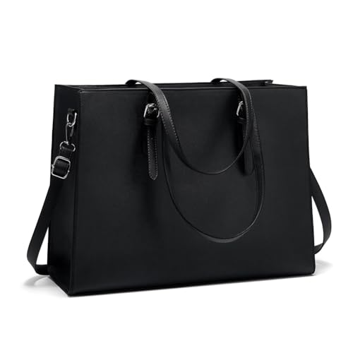 Fiorky Laptoptasche, große Kapazität, Handtasche, Umhängetasche, Arbeitstasche for Damen (schwarz) von Fiorky