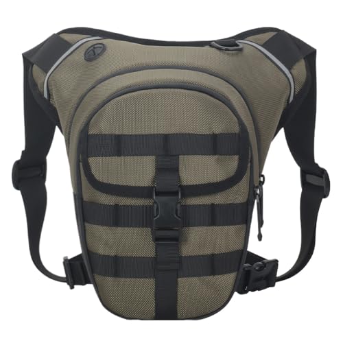 Fiorky Motorrad-Beintasche, Hüfttasche, Bum, Motorradtasche, multifunktionale Motorrad-Brusttasche, wasserdicht, verstellbar, zum Wandern, Klettern, Angeln (grün) von Fiorky