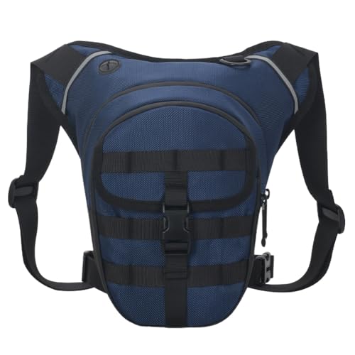 Fiorky Motorrad-Beintasche, Hüfttasche, Bum, Motorradtasche, wasserdichte Motorrad-REIT-Brusttasche, große Kapazität, verstellbar, zum Wandern, Klettern, Angeln (Dunkelblau) von Fiorky