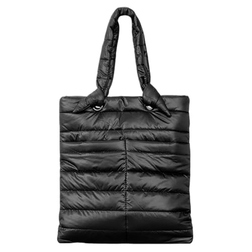 Fiorky Puffy Umhängetasche mit großem Fassungsvermögen, leichte Damen-Umhängetasche, gesteppt, vielseitige Daunen-Hobo-Tasche, lässige Winter-Reisetasche (schwarz) von Fiorky