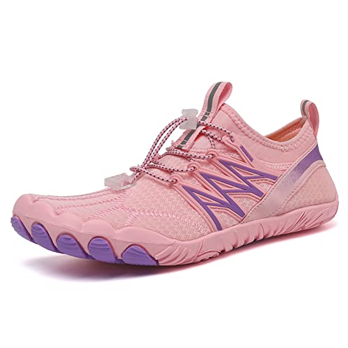 Fiorky Tauch-Sneaker, rutschfeste Trekking-Watschuhe, atmungsaktive Wasserschuhe, verschleißfeste Outdoor-Zubehör for Seewanderungen (39 Pinkish Purple) von Fiorky