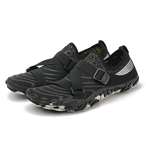 Fiorky Tauch-Sneaker, schnell trocknende Schwimm-Wasserschuhe, atmungsaktive Wasserschuhe, verschleißfeste Outdoor-Zubehör for Damen und Herren (schwarz 42) von Fiorky