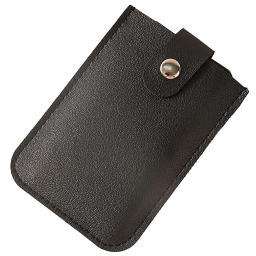 Fiorky Ultradünne Kartenhalter Brieftasche Multi-Kartenfächer Kreditkarten-Organizer mit Druckknopf stapelbar for Geldkarten, Schwarz , 104.00x74.00x10.00mm/4.09x2.91x0.39inch, Casual von Fiorky