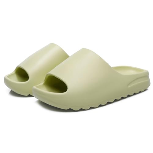 Fiorky Unisex-Kissen-Hausschuhe, rutschfest, dicke Sohle, Dusche, Badezimmer-Slipper, schnell trocknend, weiche Sandalen for Damen und Herren, drinnen und draußen (grün 40–41) von Fiorky