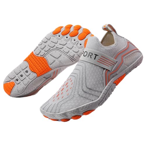 Fiorky Unisex Wasserschuhe, leichte Aquaschuhe, schnell trocknend, Barfuß-Strandschuhe, rutschfest, Fitness-Gymnastikschuhe, atmungsaktiv, for Strand im Freien (Grau 46) von Fiorky