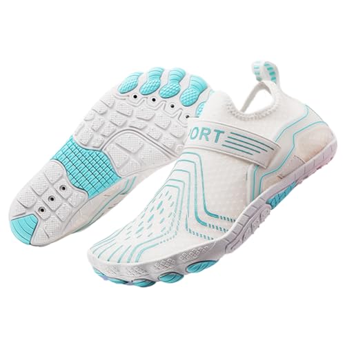 Fiorky Unisex Wasserschuhe, leichte Aquaschuhe, schnell trocknend, Barfuß-Strandschuhe, rutschfest, Fitness-Gymnastikschuhe, atmungsaktiv, for Wassersport (43 weiß) von Fiorky