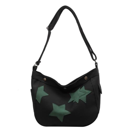 Fiorky Verstellbarer Riemen, Retro-Umhängetasche, große Kapazität, Vintage-Tragetasche, vielseitige Damen-Schultertasche aus Segeltuch, modische Umhängetasche (schwarz) von Fiorky