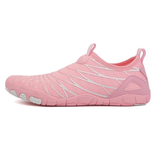 Fiorky Wasserschuhe, leichte Aquaschuhe, schnell trocknend, Barfuß-Strandschuhe, rutschfest, Tauch-Sneaker, atmungsaktiv, for Herren und Damen (39 Pink) von Fiorky