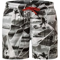 FIRE + ICE Herren Badeshorts grau Mikrofaser Gemustert von Fire + Ice