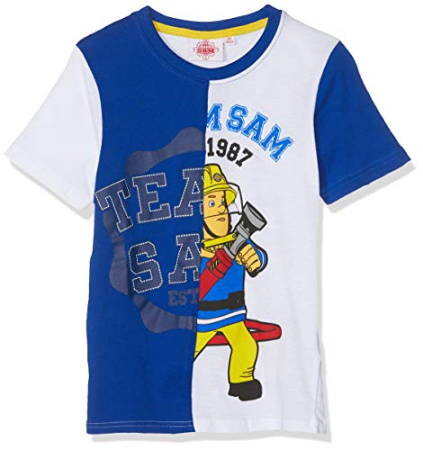 Feuerwehrmann Sam Jungen 5851 T-Shirt, Weiß, 110 von Fireman Sam