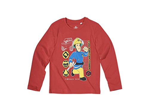 Feuerwehrmann Sam Jungen Langarmshirt - rot - 140 von Fireman Sam