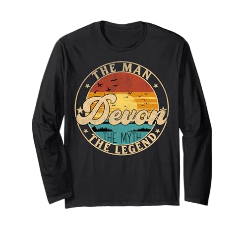 DEVON The Man The Myth The Legend First Name Langarmshirt DEVON The Man The Myth The Legend First Name Langarmshirt von First Name Vintage Retro Surname Last Name