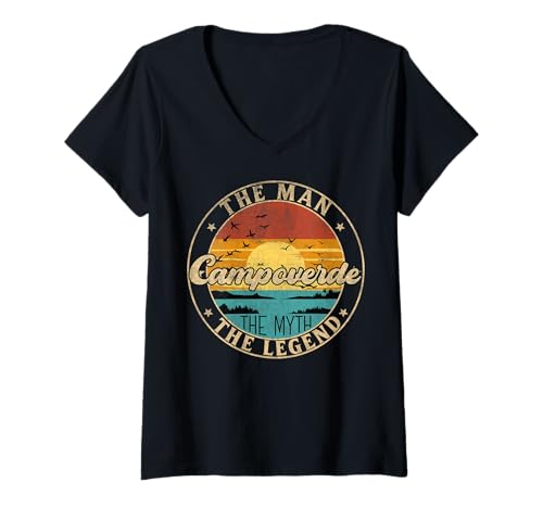 Damen CAMPOVERDE The Man The Myth The Legend First Name T-Shirt mit V-Ausschnitt Damen CAMPOVERDE The Man The Myth The Legend First Name T-Shirt mit V-Ausschnitt von First Name Vintage Retro Surname Last Name