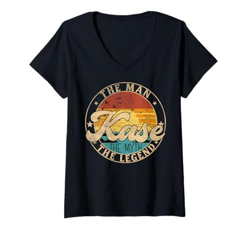 Damen KASE The Man The Myth The Legend First Name T-Shirt mit V-Ausschnitt Damen KASE The Man The Myth The Legend First Name T-Shirt mit V-Ausschnitt von First Name Vintage Retro Surname Last Name