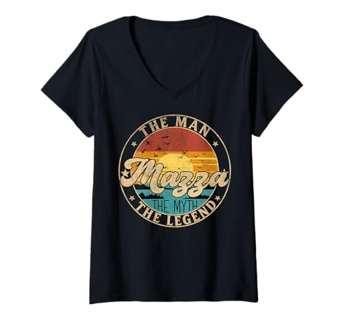 Damen MAZZA The Man The Myth The Legend First Name T-Shirt mit V-Ausschnitt Damen MAZZA The Man The Myth The Legend First Name T-Shirt mit V-Ausschnitt von First Name Vintage Retro Surname Last Name