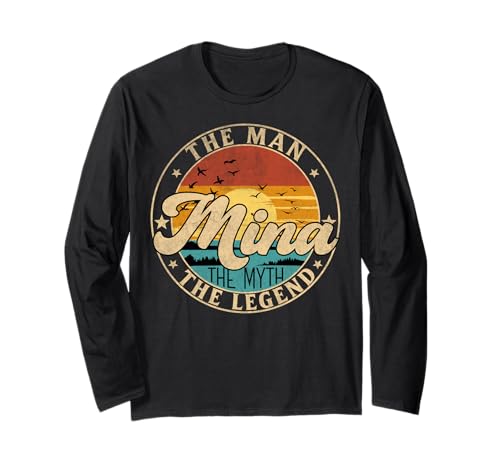 MINA The Man The Myth The Legend First Name Langarmshirt MINA The Man The Myth The Legend First Name Langarmshirt von First Name Vintage Retro Surname Last Name