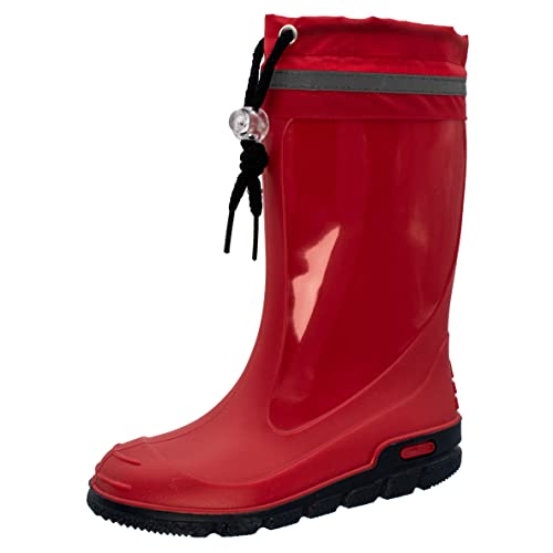 Fischer Markenschuh Unisex - Kinder, Jungen,Mädchen, Freizeit-Gummistiefel, Gummistiefel,wasserabweisend,wasserdicht,rot,37 EU / 4.5 UK von Fischer