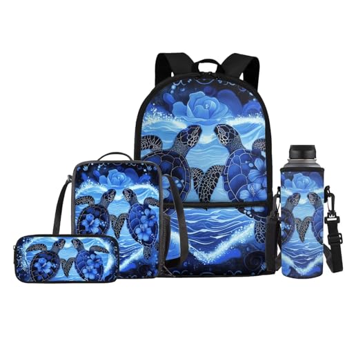 Fishisbird Unisex Rucksack Combo Leichter Kinderrucksack 4-teiliges Set Jungen Mädchen Schulanfang Geschenke, Meeresschildkröte, Hibiskusblüte, Einheitsgröße, Daypack Rucksäcke Fishisbird Unisex Rucksack Combo Leichter Kinderrucksack 4-teiliges Set Jungen Mädchen Schulanfang Geschenke, Meeresschildkröte, Hibiskusblüte, Einheitsgröße, Daypack Rucksäcke von Fishisbird