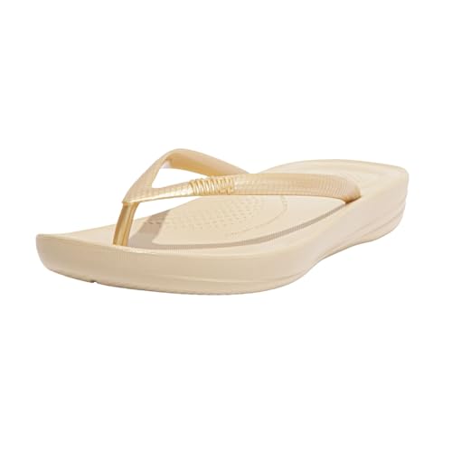 Fitflop Damen IQUSHION FLIP Flop-SOLID Zehentrenner, Gold, 43 EU von Fitflop