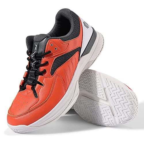 FitVille Extra Weit Tennisschuhe Damen Breit Hallenturnschuh Atmungsaktiv Training Schuhe für Tennis Badminton Walking Fitnessstudio Orange 38 EU X-Weit von FitVille