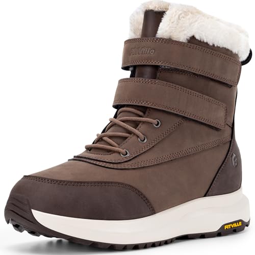 FitVille Winterstiefel Herren Extra Weit Warm Winterschuhe Wasserdicht Gefüttert Schneestiefel Kurzschaft Stiefel Breit Winter Outdoor Boots Rutschfeste Schuhe Braun 44.5 EU Weit FitVille Winterstiefel Herren Extra Weit Warm Winterschuhe Wasserdicht Gefüttert Schneestiefel Kurzschaft Stiefel Breit Winter Outdoor Boots Rutschfeste Schuhe Braun 44.5 EU Weit von FitVille