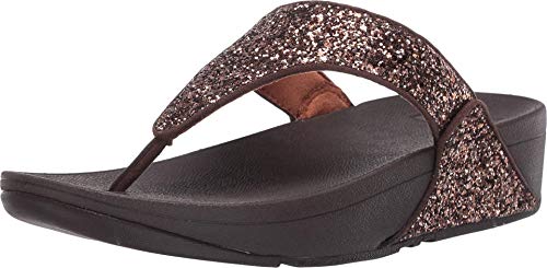 FITFLOP Damen LULU Glitter Toe-Thongs Sandal, Chocolate Metallic, 36 EU von Fitflop