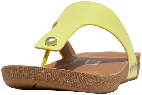 FitFlop Damen Iqushion Leder Zehentrenner Keilabsatz, Sunny Lime, 37 EU von Fitflop