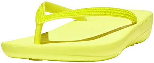 FitFlop Women's iQushion Sparkle Flip-Flop Sandal, Electric Yellow, Size 7 von Fitflop