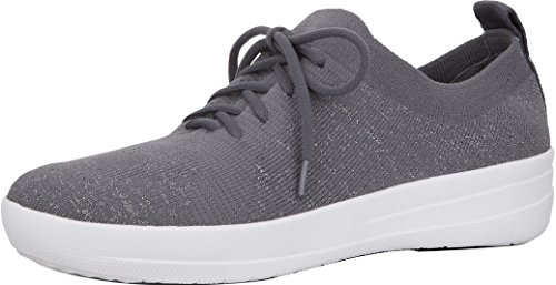 Fitflop Damen F-Sporty Uberknit Low-Top Sneakers, Grau (Charcoal/Metallic Pewter 551), 38 EU von Fitflop