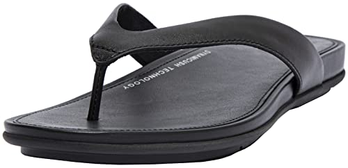 Fitflop Damen Gracie Leather FLIP-Flops Flache Sandale, All Black, 38 EU von Fitflop