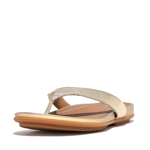 Fitflop Damen Gracie Leather FLIP-Flops Flipflop, Platino, 39 EU von Fitflop