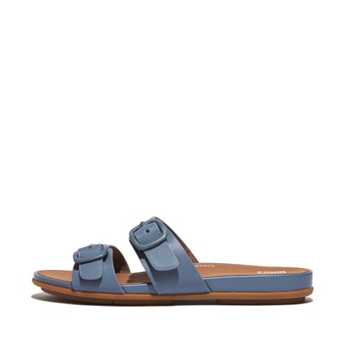 Fitflop Damen Gracie verstellbare Zehenstegschnalle aus Gummi Schiebe-Sandalen, Sail Blue, 39 EU von Fitflop