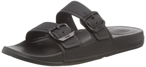 Fitflop Damen IQUSHION Bar Buckle Slide Flache Sandale, Schwarz, 36 EU von Fitflop