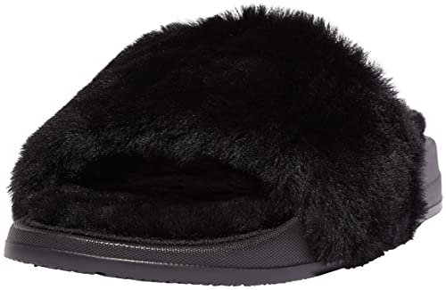 Fitflop Damen Iqushion Pool Slide II Shearling Schiebe-Sandalen, Schwarz, 40 EU von Fitflop