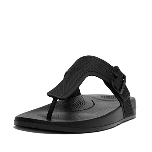 Fitflop Damen Iqushion Zehensteg Flache Sandale, Schwarz, 43 EU von Fitflop