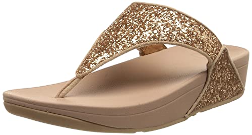 Fitflop Damen Lulu Glitter Toe-thongs Keilsandale, Rose Gold, 37 EU von Fitflop