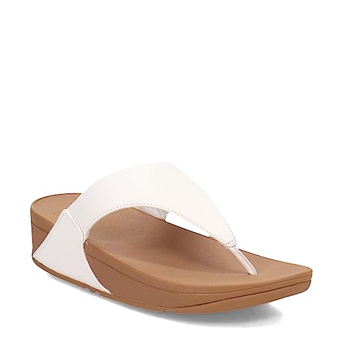 Fitflop Damen Lulu Leder Zehensteg Tanga Sandalen, weiß, 38.5 EU von Fitflop