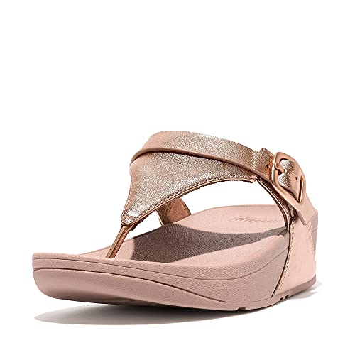 Fitflop Damen Lulu Verstellbare Leder Zehentrenner Sandale, Rose Gold, 40 EU von Fitflop