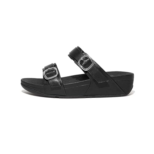 Fitflop Damen Lulu Verstellbare Ledergleiter Schiebe-Sandalen, Schwarz, 40 EU von Fitflop